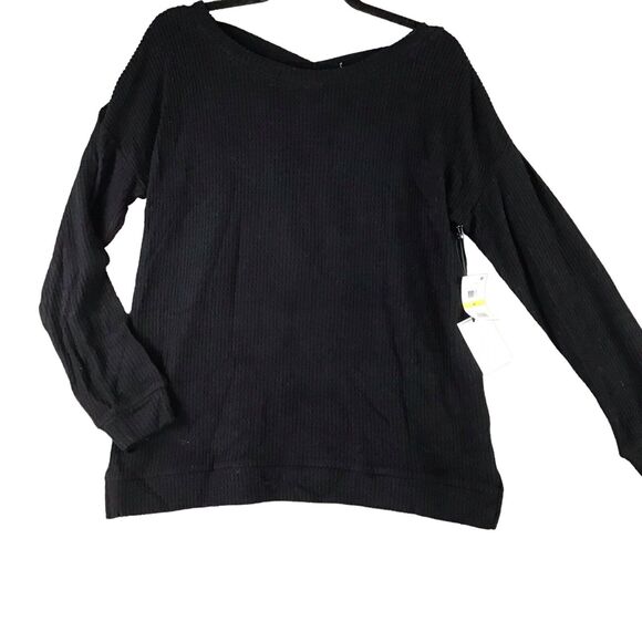 1. State Black Criss Cross Pullover Sweater Long Sleeve Women’s Size M NWT - Picture 1 of 13